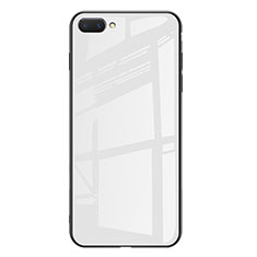 Custodia Silicone Specchio Laterale Sfumato Arcobaleno Cover per Huawei Honor 10 Bianco