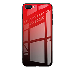 Custodia Silicone Specchio Laterale Sfumato Arcobaleno Cover per Huawei Honor 10 Rosso