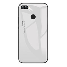 Custodia Silicone Specchio Laterale Sfumato Arcobaleno Cover per Huawei Honor 9i Bianco