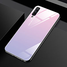 Custodia Silicone Specchio Laterale Sfumato Arcobaleno Cover per Huawei P Smart Pro (2019) Rosa