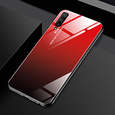 Custodia Silicone Specchio Laterale Sfumato Arcobaleno Cover per Huawei P Smart Pro (2019) Rosso