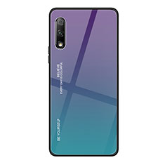 Custodia Silicone Specchio Laterale Sfumato Arcobaleno Cover per Huawei P Smart Z (2019) Viola