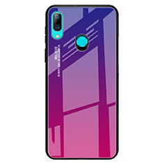 Custodia Silicone Specchio Laterale Sfumato Arcobaleno Cover per Huawei P Smart Z Rosa Caldo