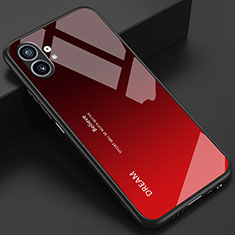 Custodia Silicone Specchio Laterale Sfumato Arcobaleno Cover per Nothing Phone 1 Rosso