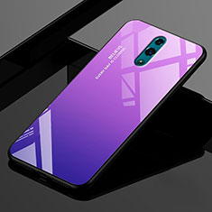 Custodia Silicone Specchio Laterale Sfumato Arcobaleno Cover per Oppo Realme X Viola