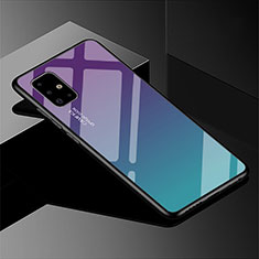 Custodia Silicone Specchio Laterale Sfumato Arcobaleno Cover per Samsung Galaxy A51 5G Multicolore