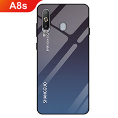 Custodia Silicone Specchio Laterale Sfumato Arcobaleno Cover per Samsung Galaxy A8s SM-G8870 Nero