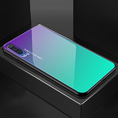 Custodia Silicone Specchio Laterale Sfumato Arcobaleno Cover per Xiaomi Mi 9 SE Verde