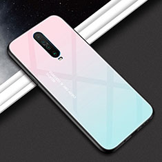 Custodia Silicone Specchio Laterale Sfumato Arcobaleno Cover per Xiaomi Poco X2 Rosa