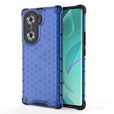 Custodia Silicone Trasparente Laterale 360 Gradi Cover AM1 per Huawei Honor 60 Pro 5G Blu