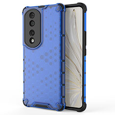 Custodia Silicone Trasparente Laterale 360 Gradi Cover AM1 per Huawei Honor 70 Pro 5G Blu