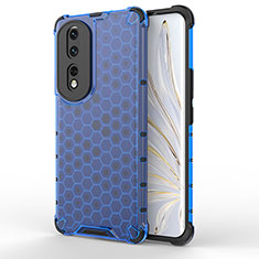 Custodia Silicone Trasparente Laterale 360 Gradi Cover AM1 per Huawei Honor 80 Pro Flat 5G Blu