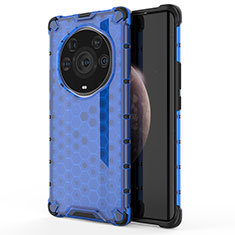 Custodia Silicone Trasparente Laterale 360 Gradi Cover AM1 per Huawei Honor Magic3 Pro+ Plus 5G Blu