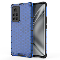 Custodia Silicone Trasparente Laterale 360 Gradi Cover AM1 per Huawei Honor V40 5G Blu