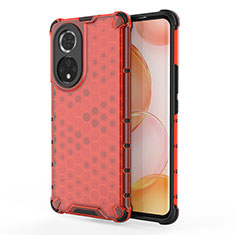 Custodia Silicone Trasparente Laterale 360 Gradi Cover AM1 per Huawei Nova 9 Rosso