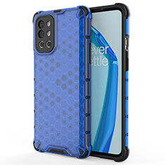 Custodia Silicone Trasparente Laterale 360 Gradi Cover AM1 per OnePlus 9R 5G Blu