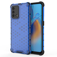 Custodia Silicone Trasparente Laterale 360 Gradi Cover AM1 per Oppo A74 4G Blu