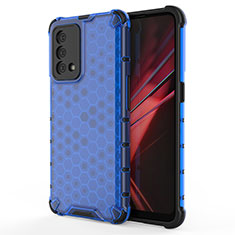 Custodia Silicone Trasparente Laterale 360 Gradi Cover AM1 per Oppo K9 5G Blu