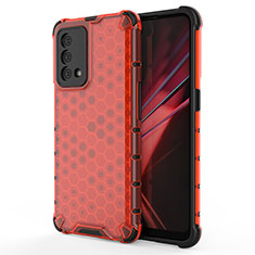 Custodia Silicone Trasparente Laterale 360 Gradi Cover AM1 per Oppo K9 5G Rosso