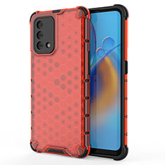 Custodia Silicone Trasparente Laterale 360 Gradi Cover AM1 per Oppo Reno6 Lite Rosso