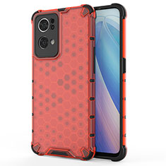 Custodia Silicone Trasparente Laterale 360 Gradi Cover AM1 per Oppo Reno7 Pro 5G Rosso