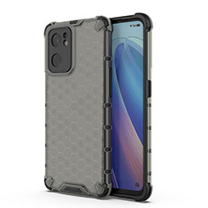 Custodia Silicone Trasparente Laterale 360 Gradi Cover AM1 per Oppo Reno7 SE 5G Nero