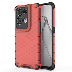 Custodia Silicone Trasparente Laterale 360 Gradi Cover AM1 per Oppo Reno8 Pro 5G Rosso