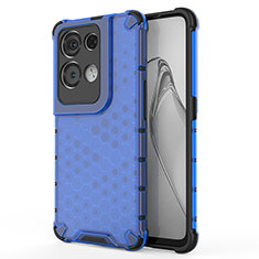 Custodia Silicone Trasparente Laterale 360 Gradi Cover AM1 per Oppo Reno9 Pro+ Plus 5G Blu