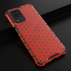 Custodia Silicone Trasparente Laterale 360 Gradi Cover AM1 per Realme 9 5G India Rosso