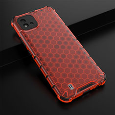 Custodia Silicone Trasparente Laterale 360 Gradi Cover AM1 per Realme C20 Rosso