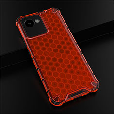 Custodia Silicone Trasparente Laterale 360 Gradi Cover AM1 per Realme C30 Rosso