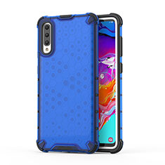 Custodia Silicone Trasparente Laterale 360 Gradi Cover AM1 per Samsung Galaxy A70S Blu