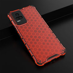 Custodia Silicone Trasparente Laterale 360 Gradi Cover AM1 per Vivo V21e 4G Rosso