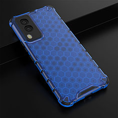 Custodia Silicone Trasparente Laterale 360 Gradi Cover AM1 per Vivo V21e 5G Blu