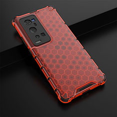 Custodia Silicone Trasparente Laterale 360 Gradi Cover AM1 per Vivo X60 Pro+ Plus 5G Rosso