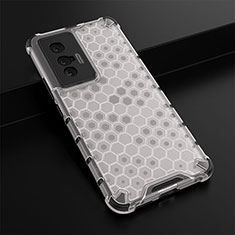 Custodia Silicone Trasparente Laterale 360 Gradi Cover AM1 per Vivo X70 5G Bianco