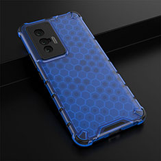 Custodia Silicone Trasparente Laterale 360 Gradi Cover AM1 per Vivo X70 5G Blu