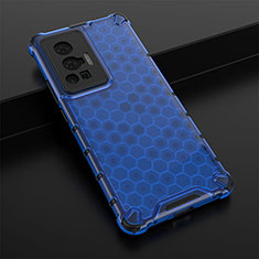 Custodia Silicone Trasparente Laterale 360 Gradi Cover AM1 per Vivo X70 Pro 5G Blu