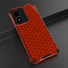 Custodia Silicone Trasparente Laterale 360 Gradi Cover AM1 per Vivo Y02S Rosso