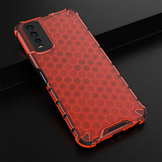 Custodia Silicone Trasparente Laterale 360 Gradi Cover AM1 per Vivo Y12A Rosso