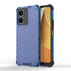 Custodia Silicone Trasparente Laterale 360 Gradi Cover AM1 per Vivo Y16 Blu