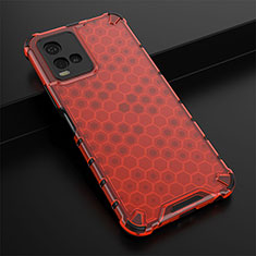 Custodia Silicone Trasparente Laterale 360 Gradi Cover AM1 per Vivo Y21 Rosso