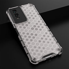 Custodia Silicone Trasparente Laterale 360 Gradi Cover AM1 per Vivo Y74s 5G Bianco