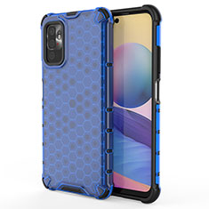 Custodia Silicone Trasparente Laterale 360 Gradi Cover AM1 per Xiaomi POCO M3 Pro 5G Blu