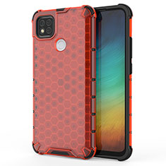 Custodia Silicone Trasparente Laterale 360 Gradi Cover AM1 per Xiaomi Redmi 9 Activ Rosso