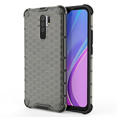 Custodia Silicone Trasparente Laterale 360 Gradi Cover AM1 per Xiaomi Redmi 9 Prime India Nero