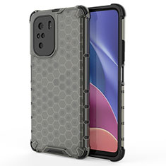 Custodia Silicone Trasparente Laterale 360 Gradi Cover AM1 per Xiaomi Redmi K40 Pro 5G Nero