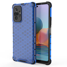 Custodia Silicone Trasparente Laterale 360 Gradi Cover AM1 per Xiaomi Redmi Note 10 Pro 4G Blu