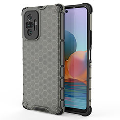 Custodia Silicone Trasparente Laterale 360 Gradi Cover AM1 per Xiaomi Redmi Note 10 Pro Max Nero