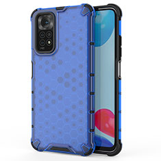 Custodia Silicone Trasparente Laterale 360 Gradi Cover AM1 per Xiaomi Redmi Note 11 4G (2022) Blu